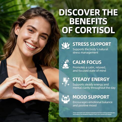 VitaHarbor Cortisol Supplement for Women and Men, 4-in-1 Cortisol Reducer with Magnesium Glycinate, Ashwagandha, Phosphatidylserine, L-Theanine, for Relaxation & Calm Support, 90 Veg Caps in Kuwait