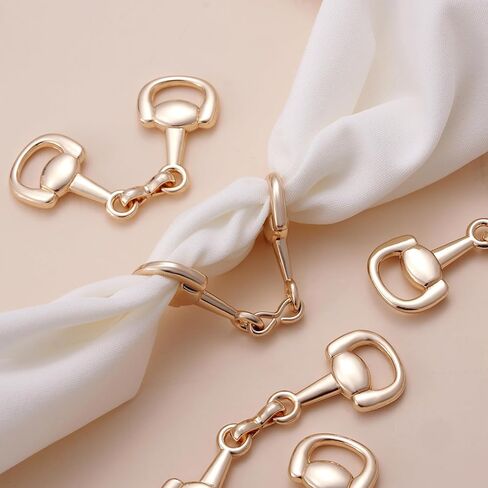 MIXJOY 5PCS Horse Bit Buckles Set - Gold Double Ring Snaffle Bit Connectors for Handbag, Shoe, Keychain & Jewelry Making, Metal Connecting Clasp Gift for DIY, Equestrian Style Decorative Accessories in Saudi Arabia