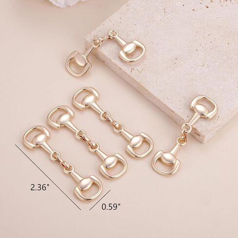 MIXJOY 5PCS Horse Bit Buckles Set - Gold Double Ring Snaffle Bit Connectors for Handbag, Shoe, Keychain & Jewelry Making, Metal Connecting Clasp Gift for DIY, Equestrian Style Decorative Accessories in Saudi Arabia