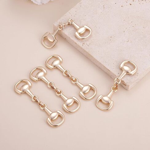 MIXJOY 5PCS Horse Bit Buckles Set - Gold Double Ring Snaffle Bit Connectors for Handbag, Shoe, Keychain & Jewelry Making, Metal Connecting Clasp Gift for DIY, Equestrian Style Decorative Accessories in Saudi Arabia