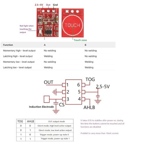 30PCS TTP223 Capacitive Touch Switch Button Self-Locking/No-Locking Capacitive Switch Single Channel Modifies Sensor in Saudi Arabia