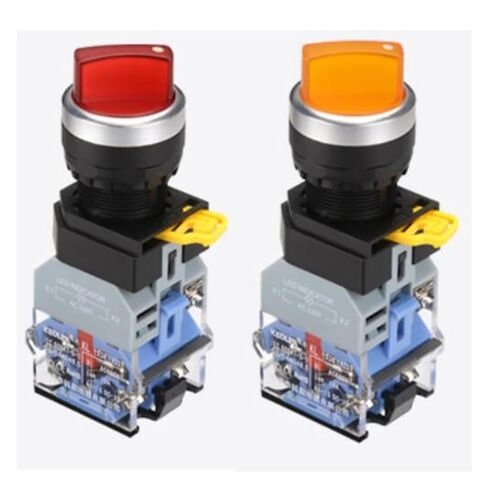 LA38-11XD/2 Rotary Push Button Switch with lamp 22MM 2 Position 3 Position Latching LED knob switches Multicolor Optional 1NO 1NC(Red,2P1NO 1NC-12V) in Saudi Arabia