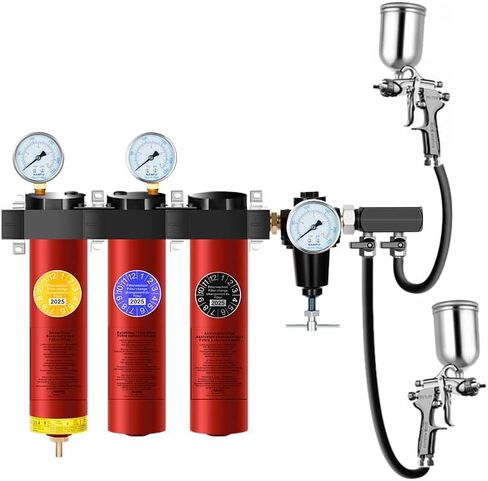 NANPU ZPA-R 3-Stage Air Filtration System with Regulator – Sintered, Fine & Activated Carbon Filters, 1/2" NPT Inlet, 1/4" NPT Outlet, 127 CFM, 218 PSI Max, Metal Housing, 248°F Heat Resistant in Saudi Arabia