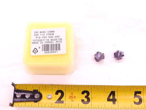 2pcs New ISCAR IDM 0433 IC908 Carbide Replaceable Drill TIP Inserts COOLANT Thru - EA1231BM5 in Saudi Arabia