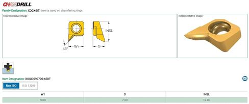 1pc New ISCAR XOGX 090700-45DT IC528 TiN Coated Carbide Drill Chamfer Insert - DM0420BM5 in Saudi Arabia