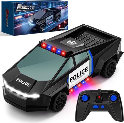 Remote Control Car Toys, 1:20 Police Theme RC Truck with Flashing LED Lights and Loadspace, 2.4 GHz Rechargeable Racing RC Cars Vehicle Toys for Kids Boys Girls 3 5 7 10, Christmas Birthday Gift in Kuwait