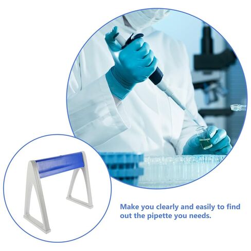 Luxshiny Linear Pipette Stand Laboratory Rack Blue Plastic Pipette Holder Shelf for Experiment Sturdy Lab Pipettor Storage Organizer Random Color in Saudi Arabia