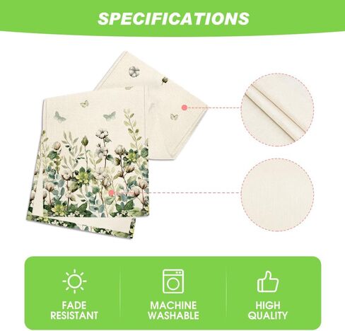 Artoid Mode Cotton Plant Leaf Butterfly 210 GSM Spring Table Runner, Seasonal Summer Kitchen Dining Table Decoration for Home Party Decor 13x72 Inch in Saudi Arabia