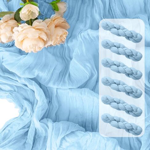 Light Yellow Cheesecloth Table Runner,6 Pack 21x120Inch-Gauze Table Runner Boho Cheese Cloth Table Runner for Wedding, Bridal & Baby Shower, Birthday Party,Spring Easter,Holiday Home Decor in Saudi Arabia