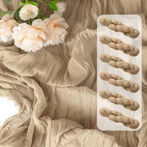 Light Yellow Cheesecloth Table Runner,6 Pack 21x120Inch-Gauze Table Runner Boho Cheese Cloth Table Runner for Wedding, Bridal & Baby Shower, Birthday Party,Spring Easter,Holiday Home Decor in Saudi Arabia