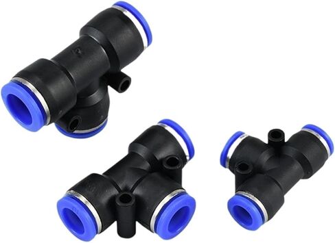 Pneumatic Quick Plugs Blue Tee PU Gas Pipe Joint T PE4 5 6 8 10 12 14 1Pcs(PEG8-4) in Saudi Arabia
