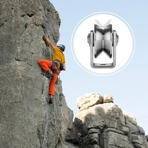 Stainless Steel V-Groove Roller Pulley, Sliding Gate Wheel with Bracket for Industrial & Home Use in Kuwait