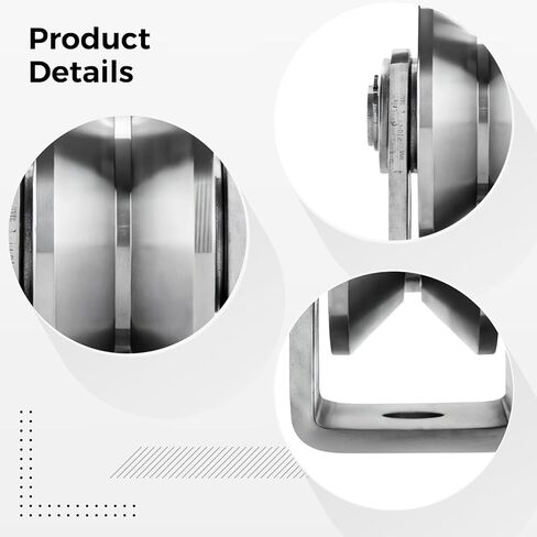 Stainless Steel V-Groove Roller Pulley, Sliding Gate Wheel with Bracket for Industrial & Home Use in Kuwait