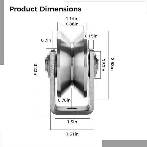Stainless Steel V-Groove Roller Pulley, Sliding Gate Wheel with Bracket for Industrial & Home Use in Kuwait