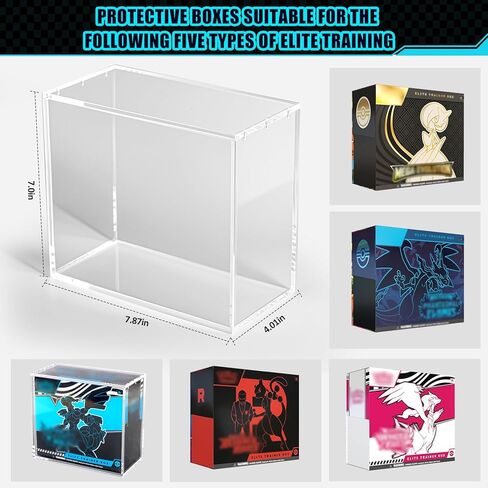 Elite Trainer Box Acrylic Display Case & Trading Card Storage Box - 2-Pack Stackable Protector with Ultra-Thick Walls & Strong 5x3mm Magnets | Compatible with ETB Cases in Kuwait