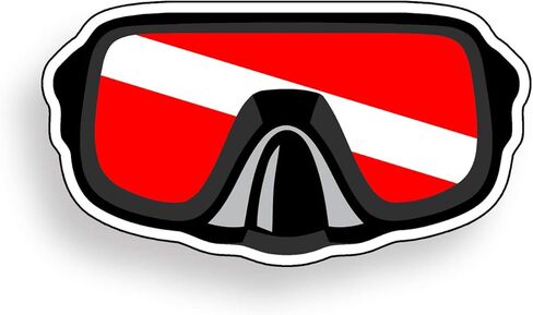 Scuba Diver Mask Vinyl Decal Diver Down Flag Sticker in Saudi Arabia