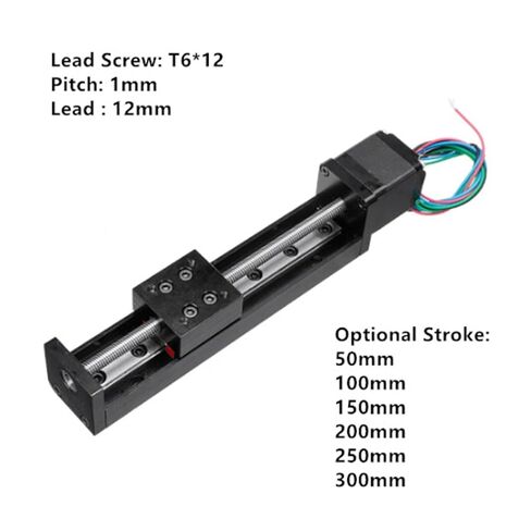 Linear Module with Stepper Motor Sliding Table Rail Linear Stage 50mm 100mm 150mm 200mm Stroke(Tr6-12,Stroke 50mm) in Saudi Arabia