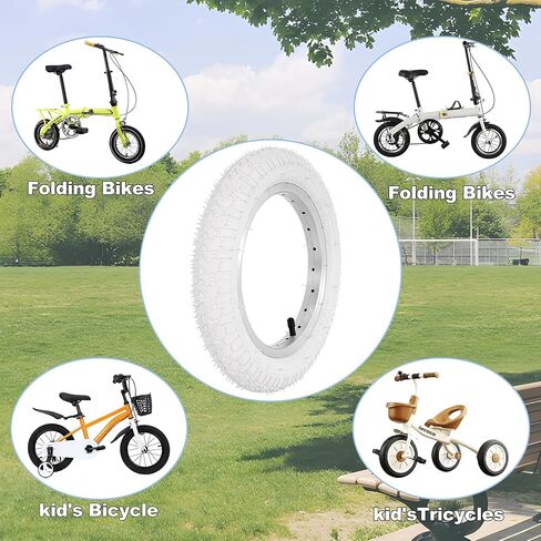 2Sets 12.5x2.25 white Bike Tires and Inner Tubes, 12 1/2x2 1/4 BMX Tire Sets (54-203) Compatible with Jetson Kids Bike Caster Trike Bob Stroller and Other 12 Inch Baby Cart Bicycle Tire and Tube in Saudi Arabia
