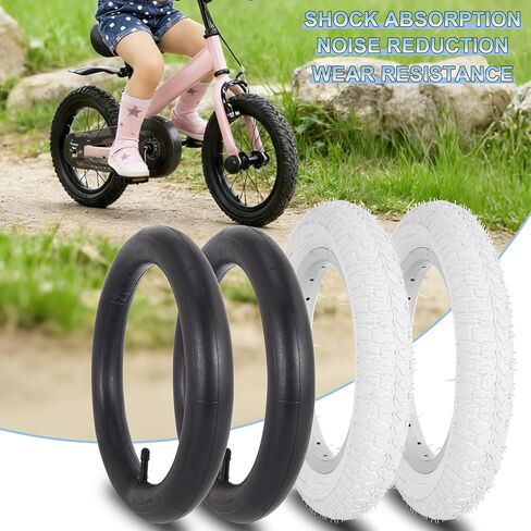 2Sets 12.5x2.25 white Bike Tires and Inner Tubes, 12 1/2x2 1/4 BMX Tire Sets (54-203) Compatible with Jetson Kids Bike Caster Trike Bob Stroller and Other 12 Inch Baby Cart Bicycle Tire and Tube in Saudi Arabia
