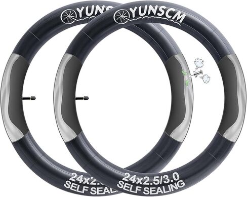 قطعتان من أنابيب الدراجة مقاس 24 بوصة 24 × 2.5/3.0 AV32MM صمام شريدر إصلاح تلقائي فائق، ذاتي الغلق، مقاوم للثقب متوافق مع أنابيب إطارات الدراجة 24 × 2.50/2.60/2.80/3.0 in Saudi Arabia
