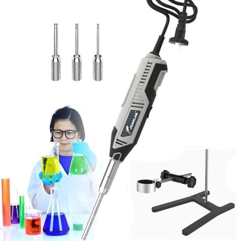 High-Speed Handheld Homogenizer Emulsifier Mixer 5000-35000 RPM 6 Adjustable Gears Lab Cell Tissue Disperser & Disruptor Plug-in with Base for Efficient Sample Preparation in Saudi Arabia