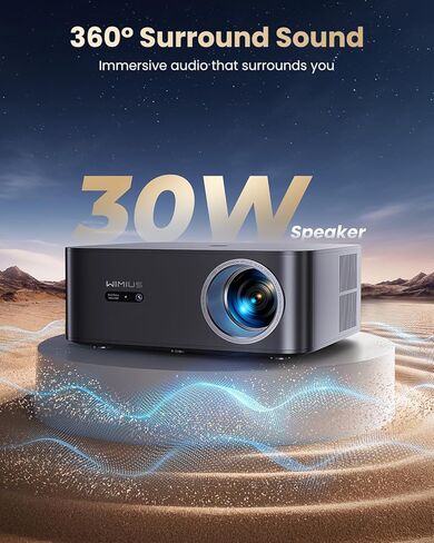 【1200 ANSI/Google TV/4K Supported 】Smart Projector with WiFi & Bluetooth, Outdoor & Home Movie Projectors with Voice Control,Auto Focus & Keystone,Compatible with Netflix Proyector WiMiUS K13 Black in Kuwait