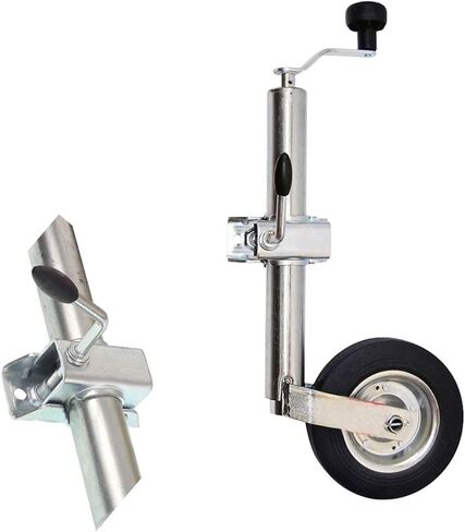 Trailer Guide Wheels with Clamping Supports - Beach Boat Trailer Jack, Heavy-Duty Bolt-On Swivel Jack, Swivel Lifting Rv Parking Bracket Legs, with 8-Inch Whee in Saudi Arabia