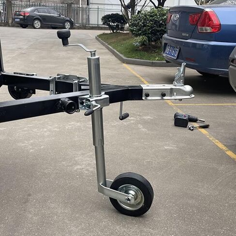 Trailer Guide Wheels with Clamping Supports - Beach Boat Trailer Jack, Heavy-Duty Bolt-On Swivel Jack, Swivel Lifting Rv Parking Bracket Legs, with 8-Inch Whee in Saudi Arabia