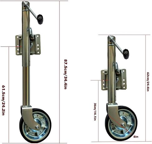 Trailer Jack Wheel - Boat Trailer Jack - Folding Jockey Wheel Support, Heavy-Duty Swivel Mount,1500 Lbs Capacity, 10.2'' Lift,8'' Steel Rim Wheel, for Boat, Mo in Saudi Arabia