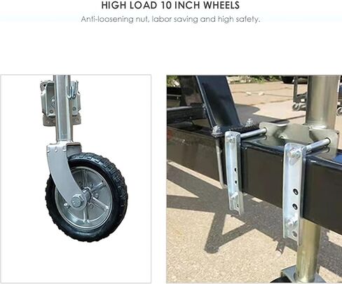 Trailer Jack Wheel - Boat Trailer Jack - Folding Jockey Wheel Support, Heavy-Duty Swivel Mount,1500 Lbs Capacity, 10.2'' Lift,8'' Steel Rim Wheel, for Boat, Mo in Saudi Arabia