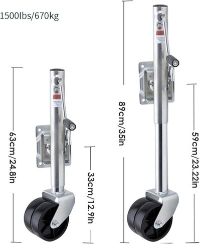 Lift Swivel Trailer Jack - Trailer Jack Wheel, Galvanized Steel Folding Guide Wheel Bracket, Bolt-On Swivel Tongue Jack, with 6'' Dual Wheels, 10" Lift, 1500 L in Saudi Arabia