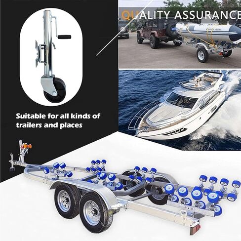 Lift Swivel Trailer Jack - Trailer Jack Wheel, Galvanized Steel Folding Guide Wheel Bracket, Bolt-On Swivel Tongue Jack, with 6'' Dual Wheels, 10" Lift, 1500 L in Saudi Arabia