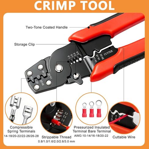 969Pcs Automotive Pin Connectors Kit,28 Types Electrical Terminal Pins Kit with Crimp Tool Male&Female Wire Connector Terminal Wire Harness 1/1.5/1.8/2.2/2.3/2.8/3.5mm (969PCS Pin Kit & Crimp Tool) in Kuwait