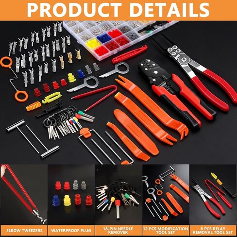 969Pcs Automotive Pin Connectors Kit,28 Types Electrical Terminal Pins Kit with Crimp Tool Male&Female Wire Connector Terminal Wire Harness 1/1.5/1.8/2.2/2.3/2.8/3.5mm (969PCS Pin Kit & Crimp Tool) in Kuwait