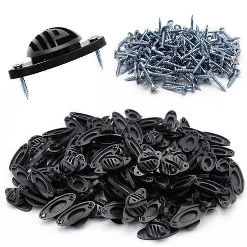 EATAKWARD 100 قطعة عازل سياج كهربائي مع براغي، عوازل من الخشب الأسود من البولي أسلاك، عوازل نصف كروية للسياج الكهربائي قضيب حمل متوسط، أسود، PP in Kuwait