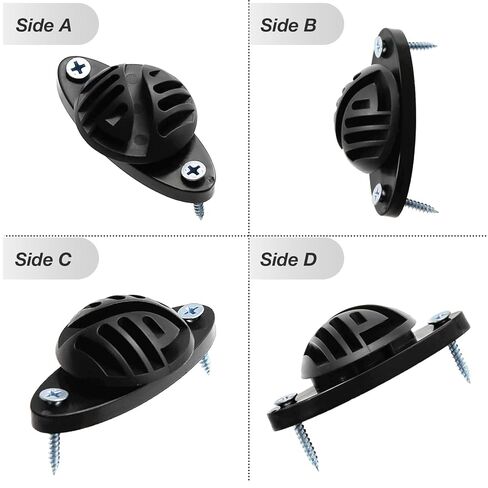 EATAKWARD 100 قطعة عازل سياج كهربائي مع براغي، عوازل من الخشب الأسود من البولي أسلاك، عوازل نصف كروية للسياج الكهربائي قضيب حمل متوسط، أسود، PP in Kuwait