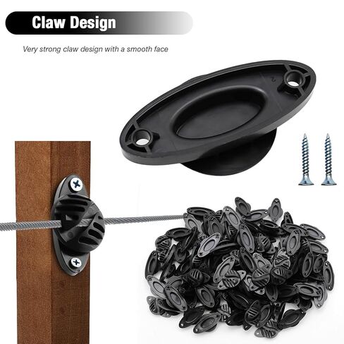 EATAKWARD 100 قطعة عازل سياج كهربائي مع براغي، عوازل من الخشب الأسود من البولي أسلاك، عوازل نصف كروية للسياج الكهربائي قضيب حمل متوسط، أسود، PP in Kuwait