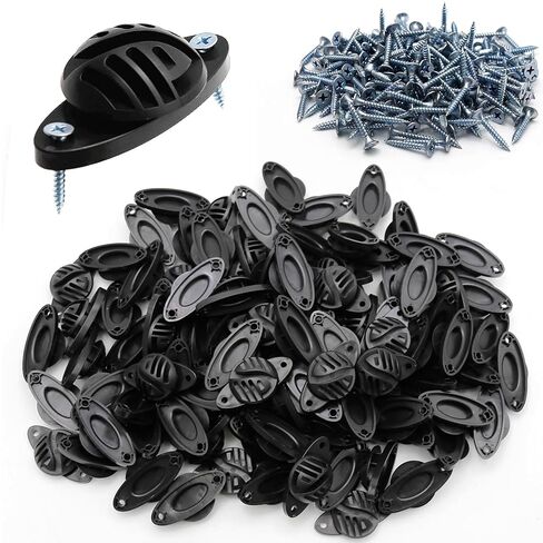 EATAKWARD 100 قطعة عازل سياج كهربائي مع براغي، عوازل من الخشب الأسود من البولي أسلاك، عوازل نصف كروية للسياج الكهربائي قضيب حمل متوسط، أسود، PP in Kuwait