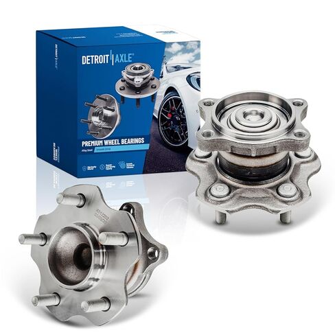 Detroit Axle - 4WD Rear Driver and Passenger Wheel Hub and Bearing Assemblies Replacement for 2001-2005 Toyota Rav4 5-Lug Models - 2pc Set in Saudi Arabia