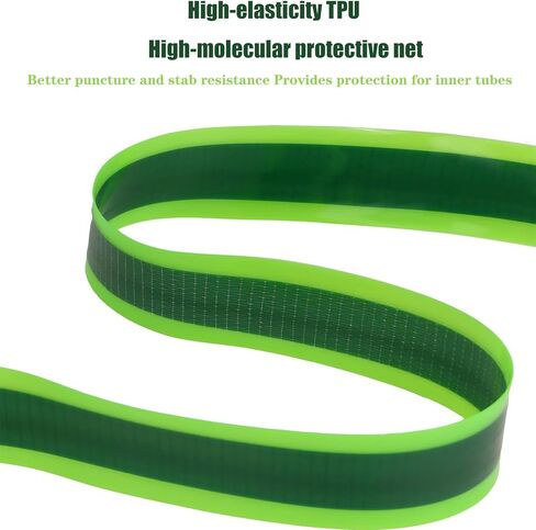 بطانة إطار دراجة سميكة مع دعامة ذاتية اللصق، عرض 110 مم من مادة TPU، إدراج حماية للثقب متوافق مع إطارات 20 24 26 × 4.0 4.5 5.0 بوصة، واقي أنبوب داخلي مضاد للمسطح (عبوتان) in Kuwait