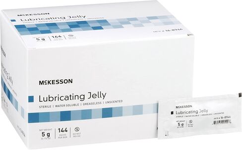 McKesson Lubricating Jelly, 5 g [864 Count] Water Based Non-Sticky Lube, Water Soluble Lubricant Gel - for Surgical, Medical, Personal – Sterile Individual Packets, Box of 6 in Saudi Arabia