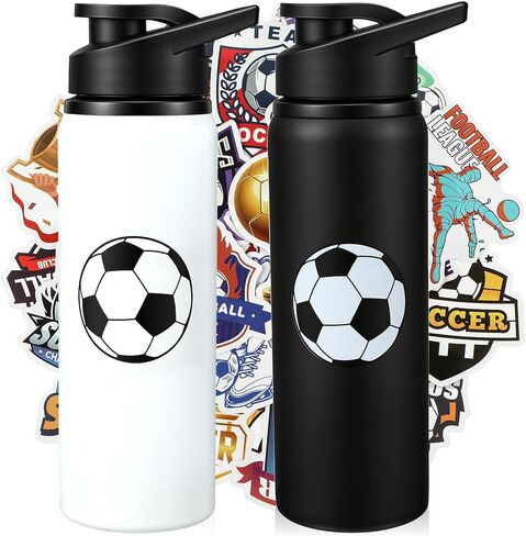 Ceenna 2 Pcs 24 oz Baseball Water Bottle with 50 Stickers, Stainless Steel Insulated Travel Tumbler Baseball Gifts for Team Sports Fans, Travel Gym Hiking Cycling Camping Bike Cages in Saudi Arabia