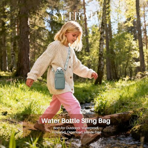 SYTRAH Water Bottle Carrier Bag with Strap, Water Bottle Purse with Phone Pocket 40oz for Walking Hiking in Kuwait