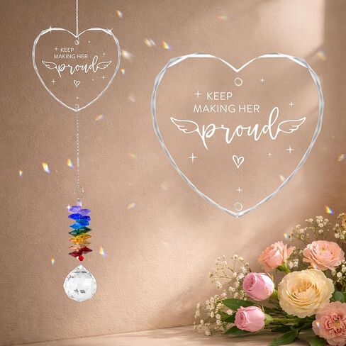 Memorial Suncatcher Sympathy Gift for Loss of Loved One - Crystal Rainbow Maker - Bereavement Keepsake - Hanging Crystal Decor - Suncatcher Ornament in Saudi Arabia