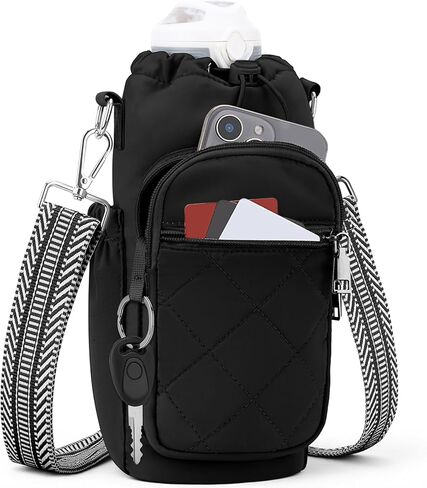 SYTRAH Water Bottle Carrier Bag with Strap, Water Bottle Purse with Phone Pocket 40oz for Walking Hiking in Saudi Arabia