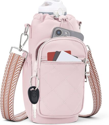 SYTRAH Water Bottle Carrier Bag with Strap, Water Bottle Purse with Phone Pocket 40oz for Walking Hiking in Kuwait