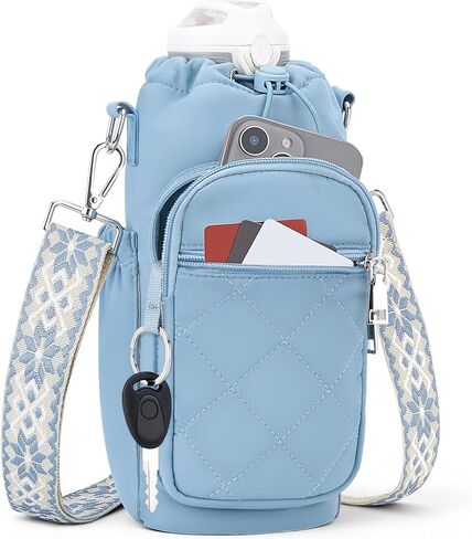 SYTRAH Water Bottle Carrier Bag with Strap, Water Bottle Purse with Phone Pocket 40oz for Walking Hiking in Kuwait