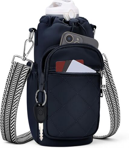 SYTRAH Water Bottle Carrier Bag with Strap, Water Bottle Purse with Phone Pocket 40oz for Walking Hiking in Kuwait