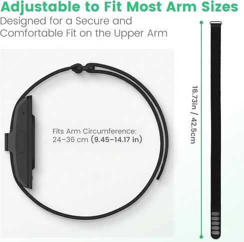 Nylon Bicep Armband Compatible with Hume Health Band, Adjustable Breathable Upper Arm Band for Men and Women in Kuwait