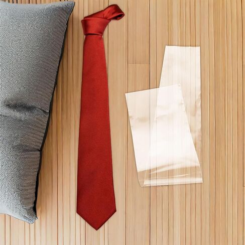 Garneck 50pcs Transparent Necktie Plastic Covers Individual Tie Bags with Antistatic Dust Protection for Men Wide Ties Clear Storage Sleeves for Travel and Office Organization in Saudi Arabia